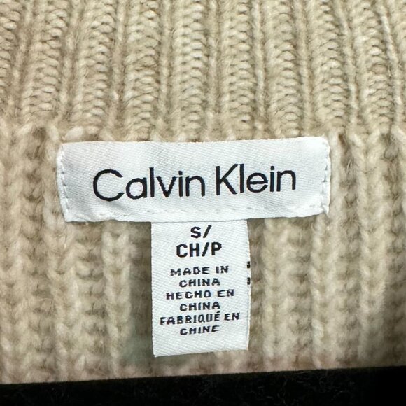 Calvin Klein Tan Mock Neck‎ Pullover Sweater - Size Small - Picture 5 of 7